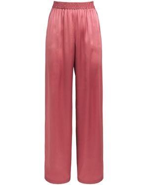 Eleventy Silk Wide-Leg Pants - Red