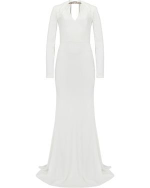 McQueen Twisted Crystal Dress - White
