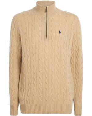 Polo Ralph Lauren Wool-Cashmere Quarter-Zip Jumper - Natural