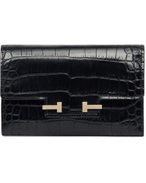 Tom Ford Croc-Embossed Leather Wallet - Black