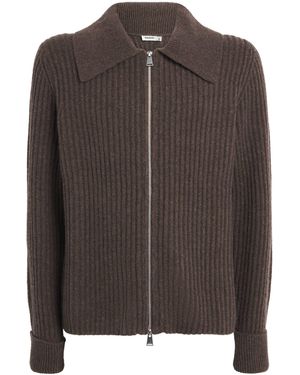 Jonathan Simkhai Cashmere Geoff Zip-Up Jacket - Brown