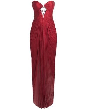 Maria Lucia Hohan Silk Strapless Naima Gown - Red