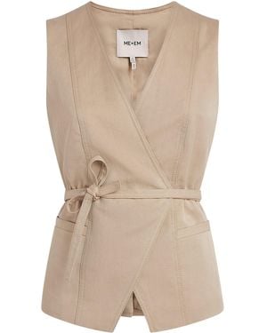 ME+EM Wrap-Around Waistcoat - Natural