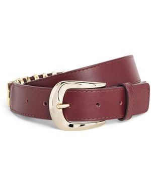 Sandro Leather Studded Belt - Purple