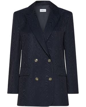 Marella Jacquard Double-Breasted Blazer - Blue