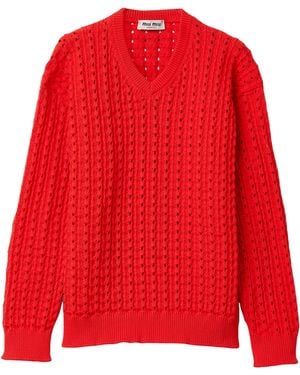 Miu Miu Technical Yarn Jumper - Red