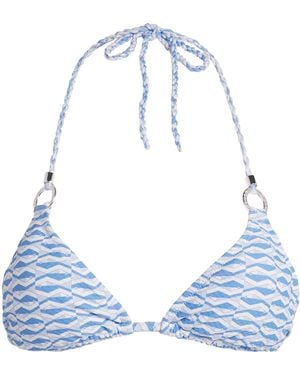 Heidi Klein Tinos Triangle Bikini Top - Blue