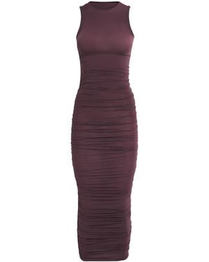 Wolford Sheer Ruched Maxi Dress - Purple