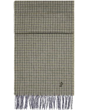 James Purdey & Sons Cashmere Sterling Houndstooth Scarf - Grey