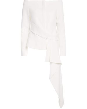 Roland Mouret Off-The-Shoulder Draped Jacket - White