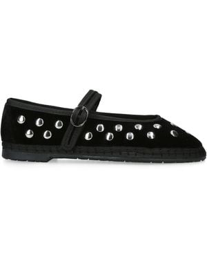 Flabelus Embellished Mae Mary Janes - Black