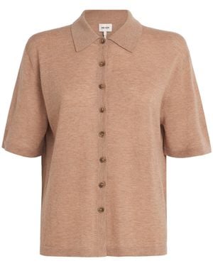ME+EM Cashmere Knit Short-Sleeve Shirt - Brown