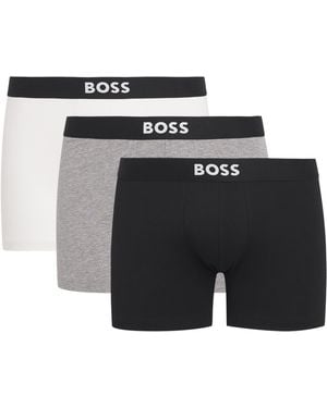 BOSS Stretch-Organic Cotton Boxer Briefs - Black