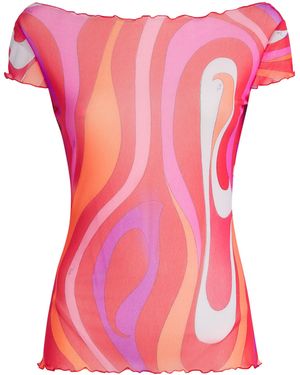 PUCCI Mesh Marmo Top - Pink