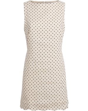 Faithfull the Brand Linen Polka-Dot Iria Mini Dress - Natural