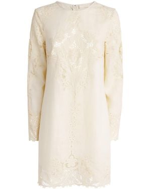 Ulla Johnson Linen Embroidered Cami Mini Dress - Natural