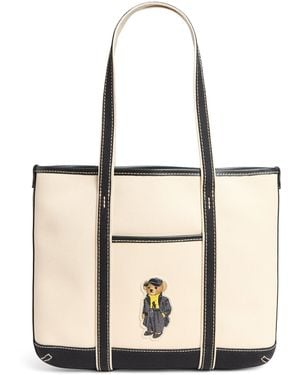 Polo Ralph Lauren Small Canvas Polo Bear Tote Bag - Natural