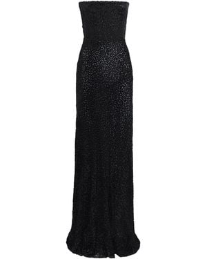 Alex Perry Strapless Beaded Leopard Gown - Black