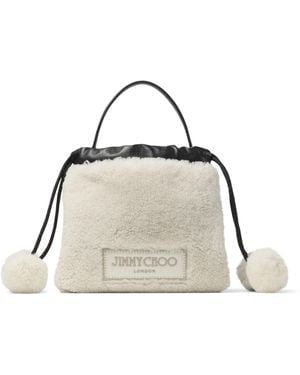 Jimmy Choo Shearling Drawstring Mini Bag - Natural