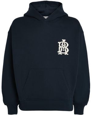 About Blank Cotton Monogram Hoodie - Blue
