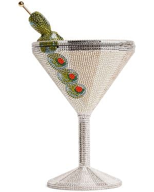 Judith Leiber Embellished Martini Clutch Bag - Metallic