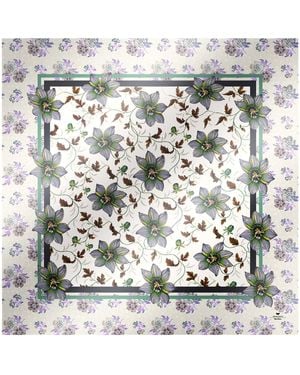 Weekend by Maxmara Silk Twill Floral Scarf - Metallic