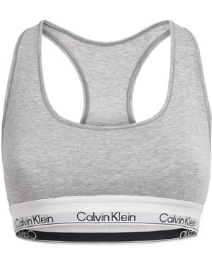 Calvin Klein Cotton-Blend Icon Unlined Bralette - Grey