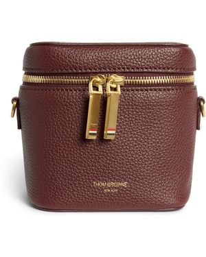 Thom Browne Leather Box Pouch - Purple