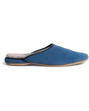 Derek Rose Suede Douglas Slippers - Blue