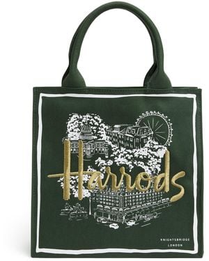 Harrods Small City Stories Tote Bag - Green