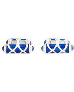 Deakin & Francis Sterling And Sapphire Cufflinks - Blue