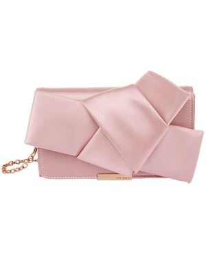Ted Baker Feefee Satin Bow Clutch Bag - Pink