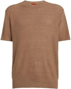 Barena Linen-Cotton T-Shirt - Brown