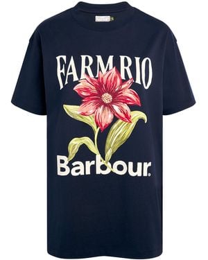 Barbour X Farm Rio Wild Flower T-Shirt - Blue