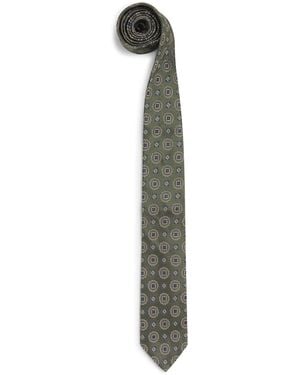 Harrods Silk Jacquard Medallion Tie - Green
