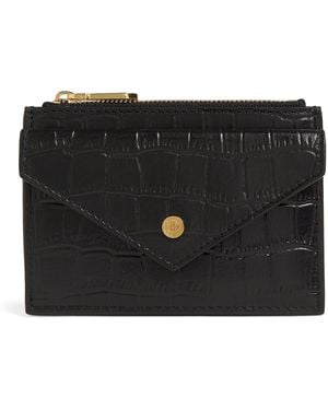 Harrods Leather Zip-Up Card Holder - Black