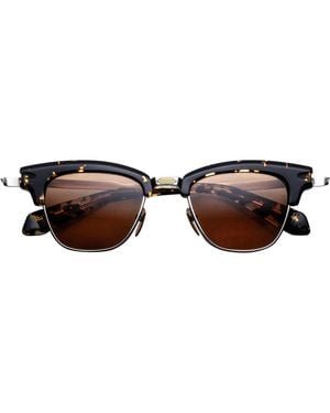 Jacques Marie Mage Tortoiseshell Sartre Square Sunglasses - Brown