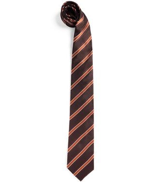 Sandro Silk Stripe Tie - Brown