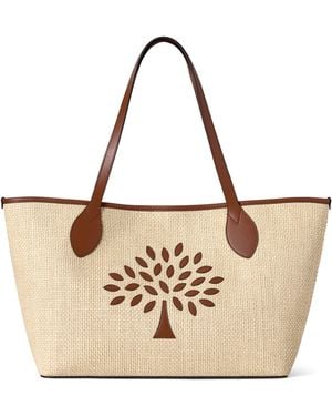 Mulberry Small Raffia-Leather Tree Tote Bag - Natural