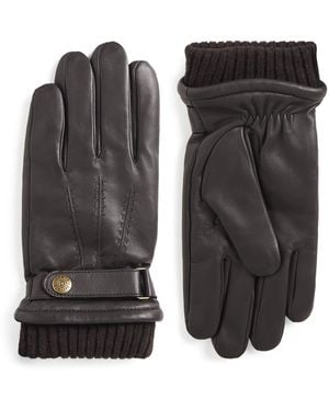 Dents Leather Henley Gloves - Black