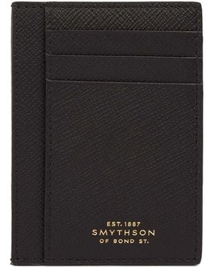 Smythson Panama Leather Compact Card Holder - Black