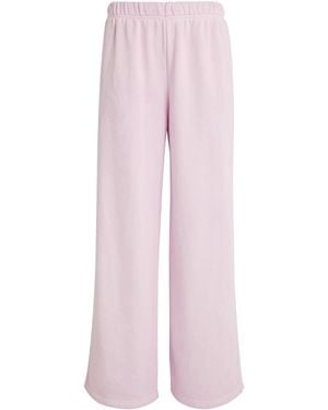 GOOD AMERICAN Cotton-Blend Wide-Leg Joggers - Pink