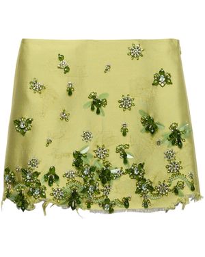 Prada Embellished Mini Skirt - Green