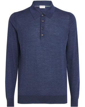 Pal Zileri Wool-Silk Polo Shirt - Blue