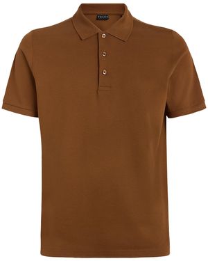 FALKE Pima Cotton Piqué Polo Shirt - Brown