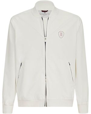 Brunello Cucinelli Crest Zip-Up Sweatshirt - White