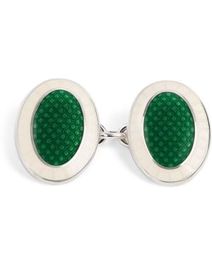 Deakin & Francis Sterling Oval Chain Cufflinks - Green