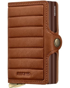 Secrid Embossed Leather Lines Twinwallet - Brown