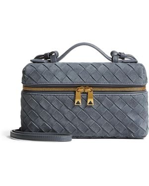Bottega Veneta Suede Bang Bang Vanity Case Bag - Blue
