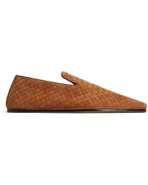 Bottega Veneta Suede Palazzo Slippers - Brown